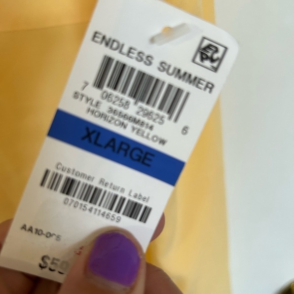 NWT charter club, XL, endless Summer, yellow sleeveless blouse - Picture 4 of 5